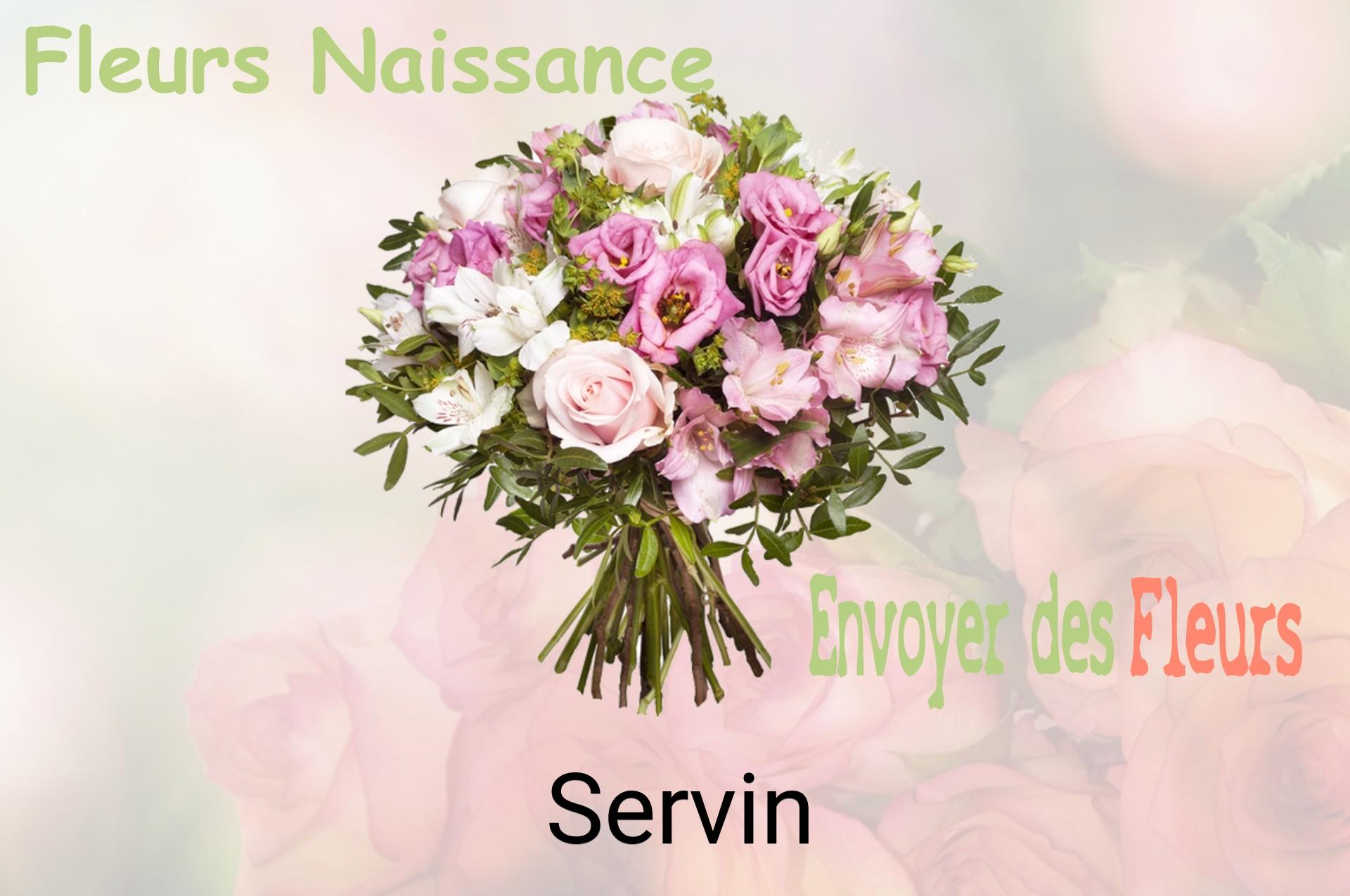 Bouquet de fleurs de naissance livré à Servin